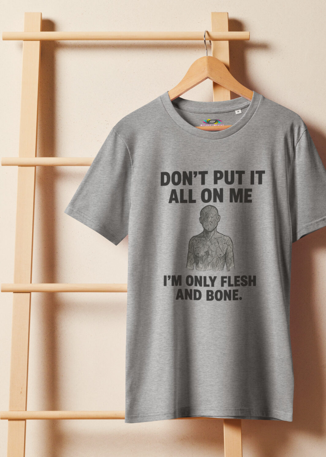 Flesh and Bone – Unisex Organic T-Shirt – Mental Load Awareness Tee – Empathy & Boundaries Shirt – Emotional Health Gift