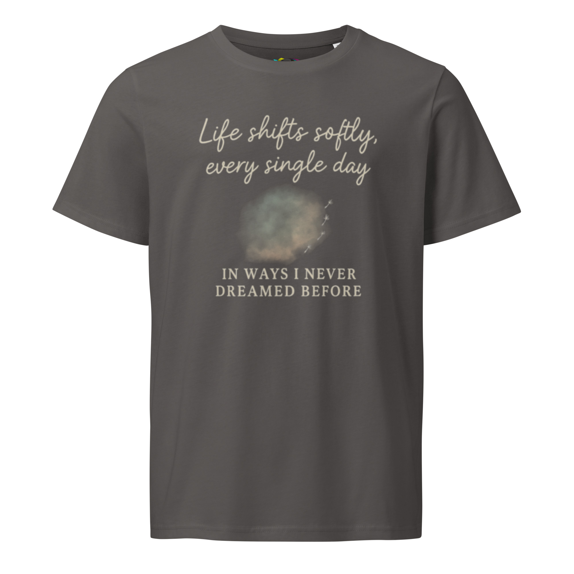 Life Shifts Softly – Unisex Organic Cotton Comfort T-Shirt – Inspirational Quote Tee – Mindful Gift - Image 3