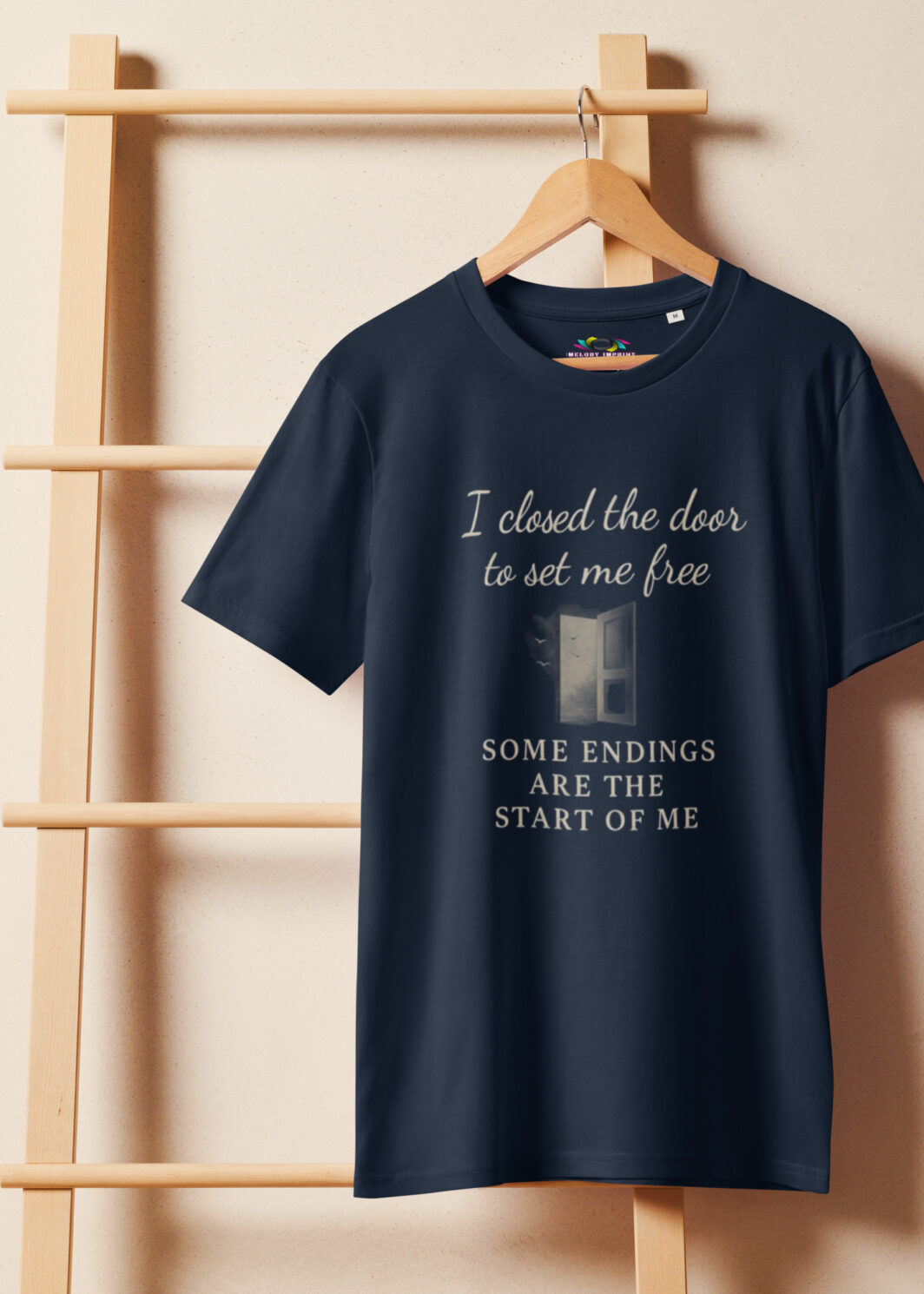 I Closed the Door to Set Me Free – Empowering Quote Tee, Inspirational Organic Cotton T-Shirt